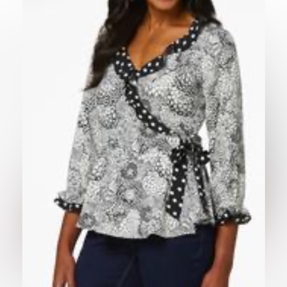 NWT Cato’s Ruffled Wrap Top